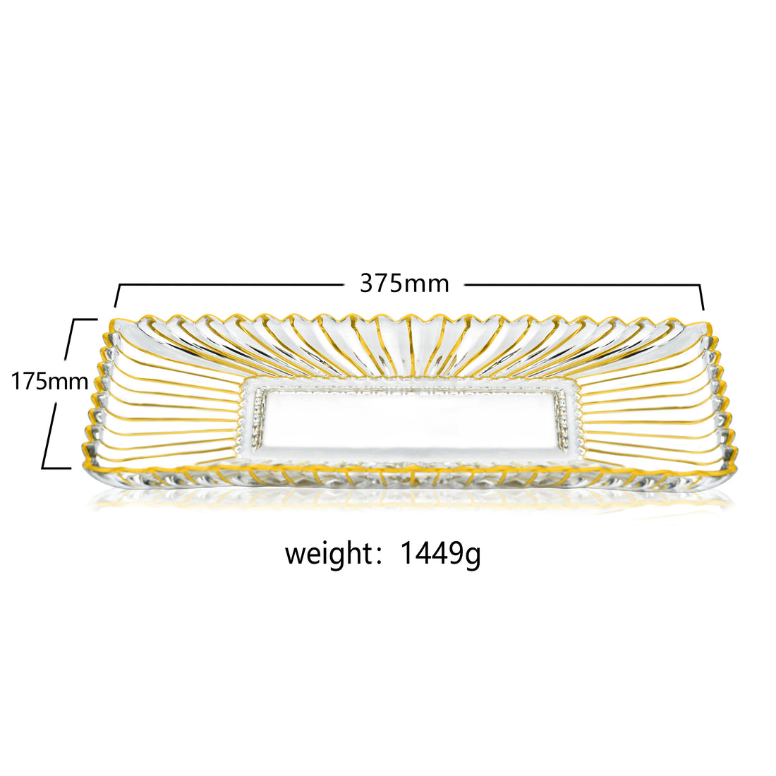 Gold Luxe Oblong Cake Tray