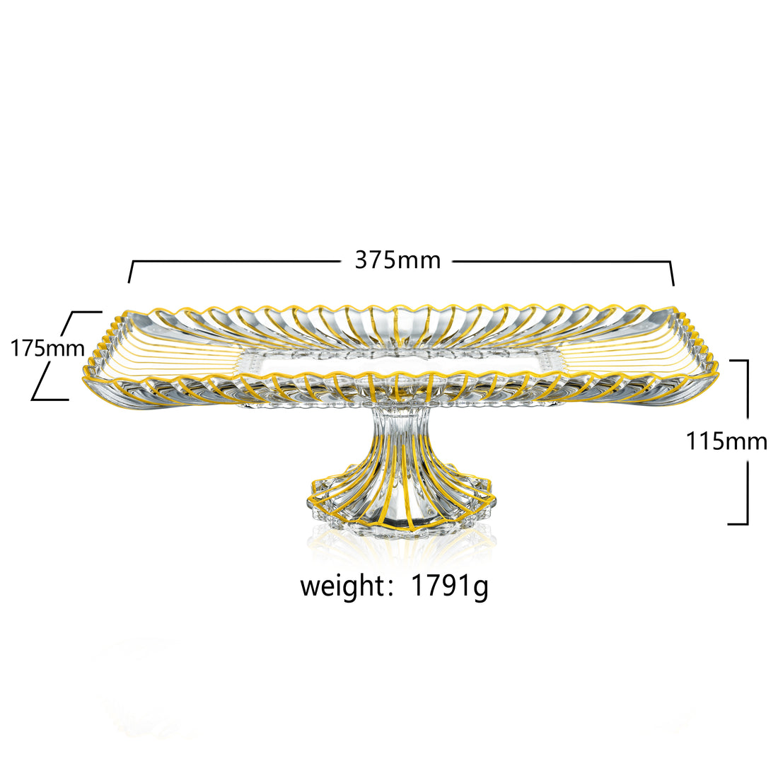 Gold Luxe Oblong Cake Stand