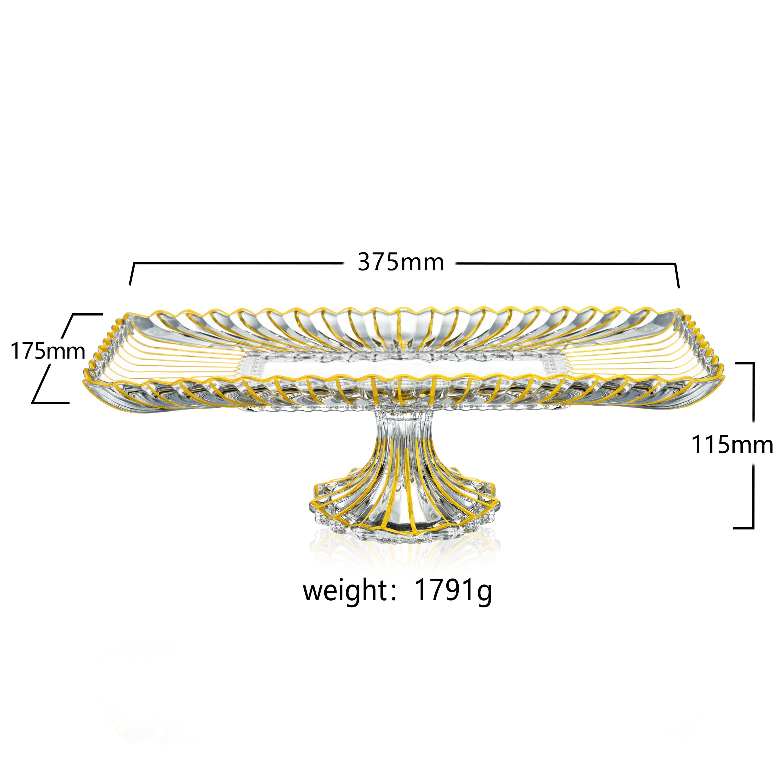 Gold Luxe Oblong Cake Stand