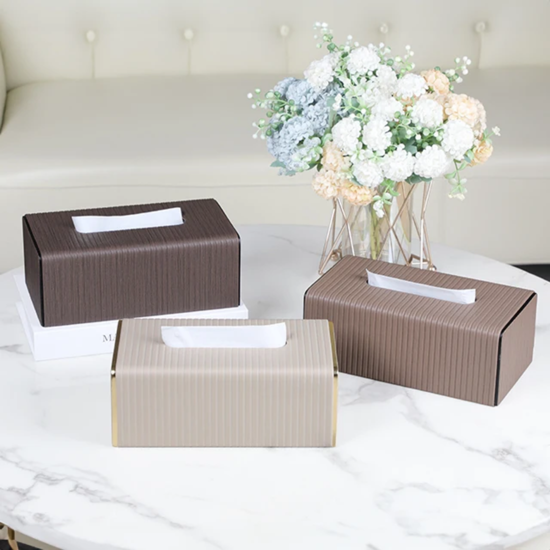 Fluted Tissue Box Holder