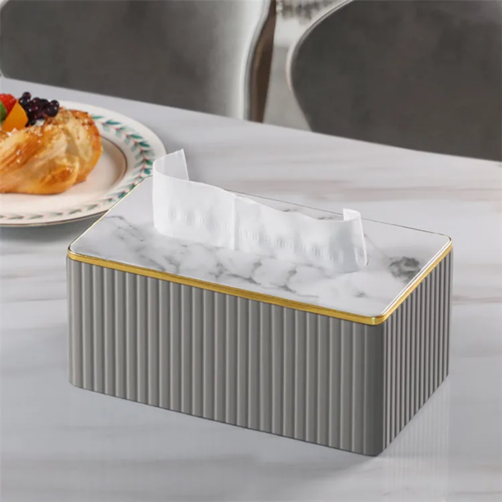 Marble Top Tissue Box Holder