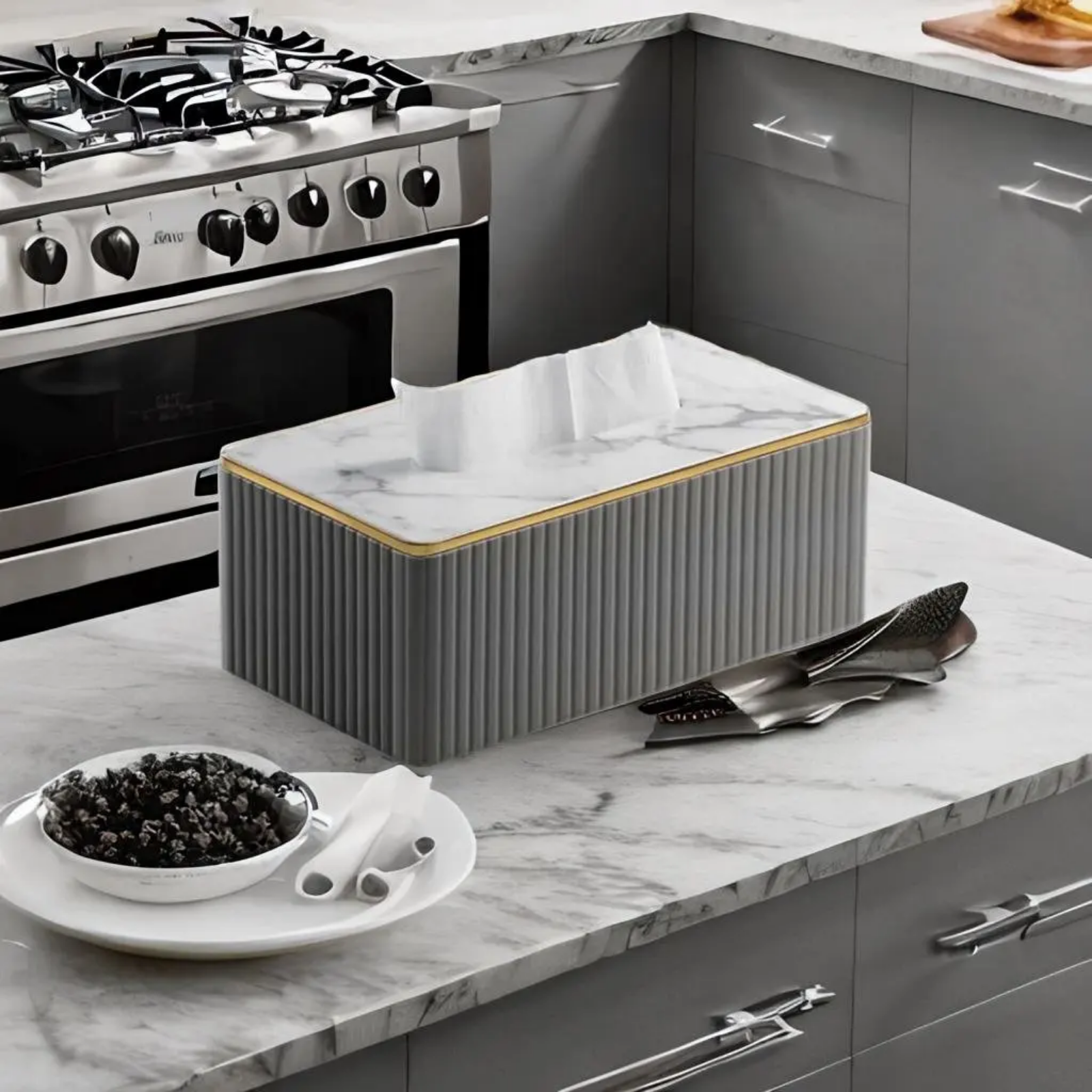 Marble Top Tissue Box Holder