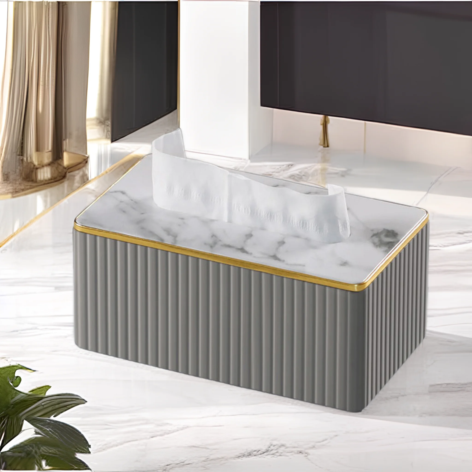 Marble Top Tissue Box Holder
