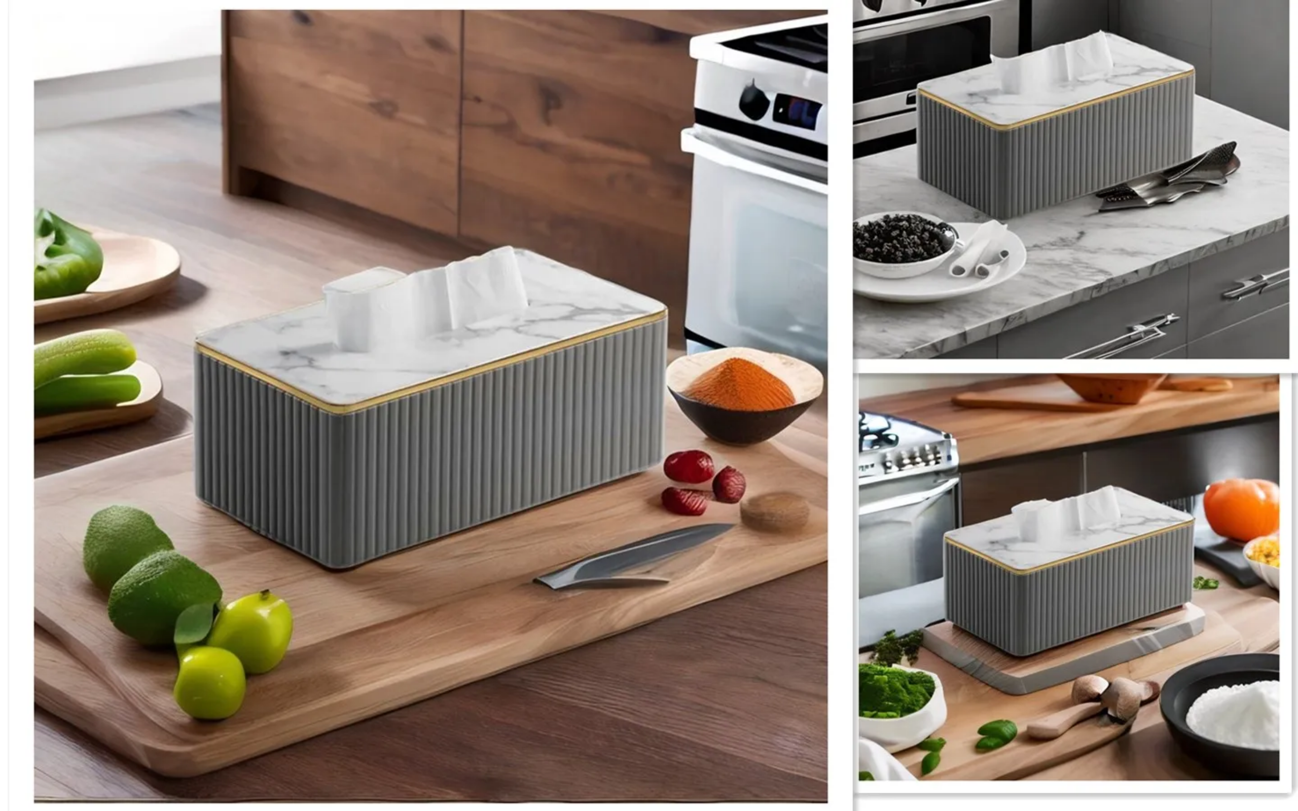 Marble Top Tissue Box Holder