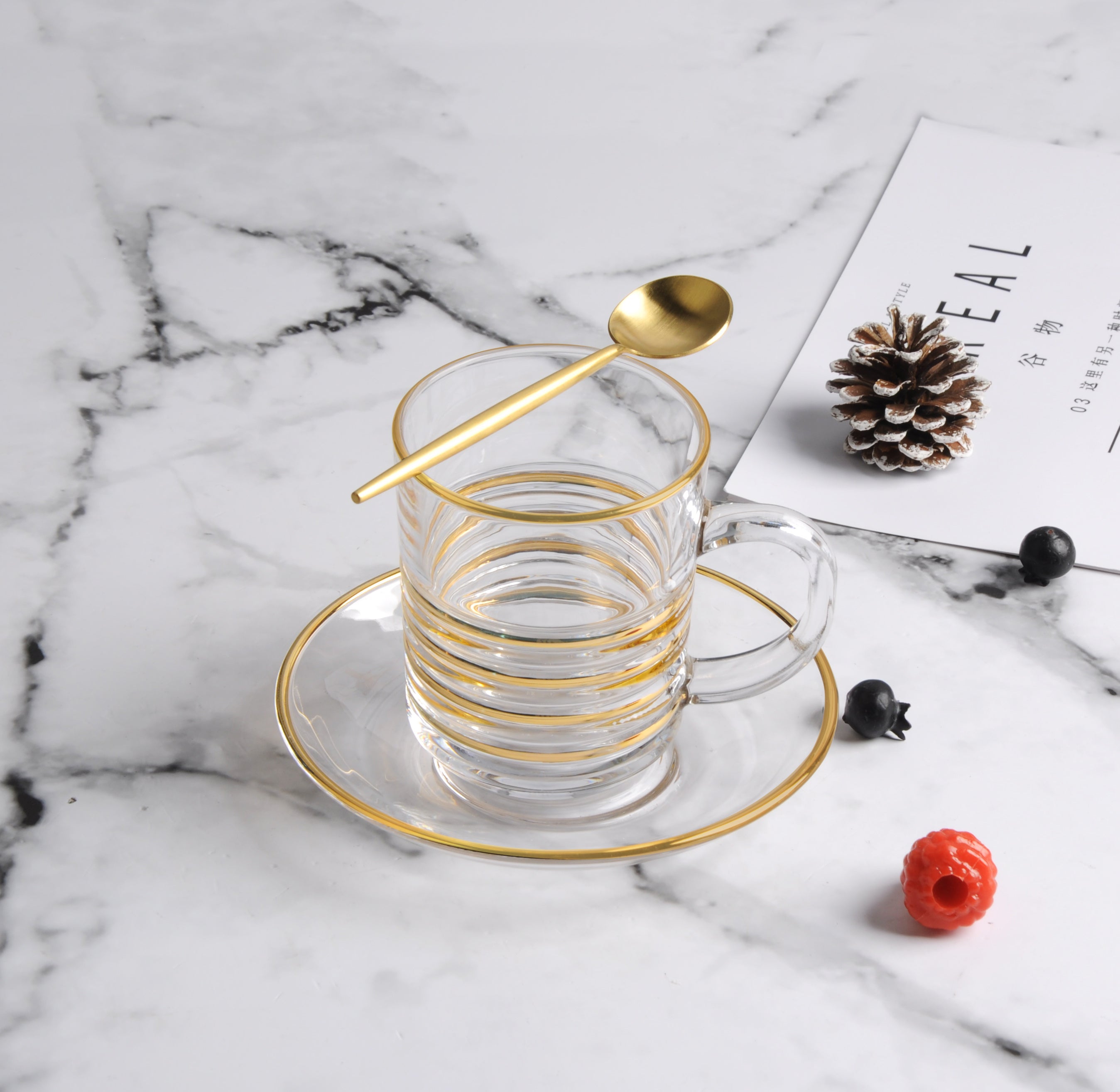 Gold Cup & Saucer Set /6