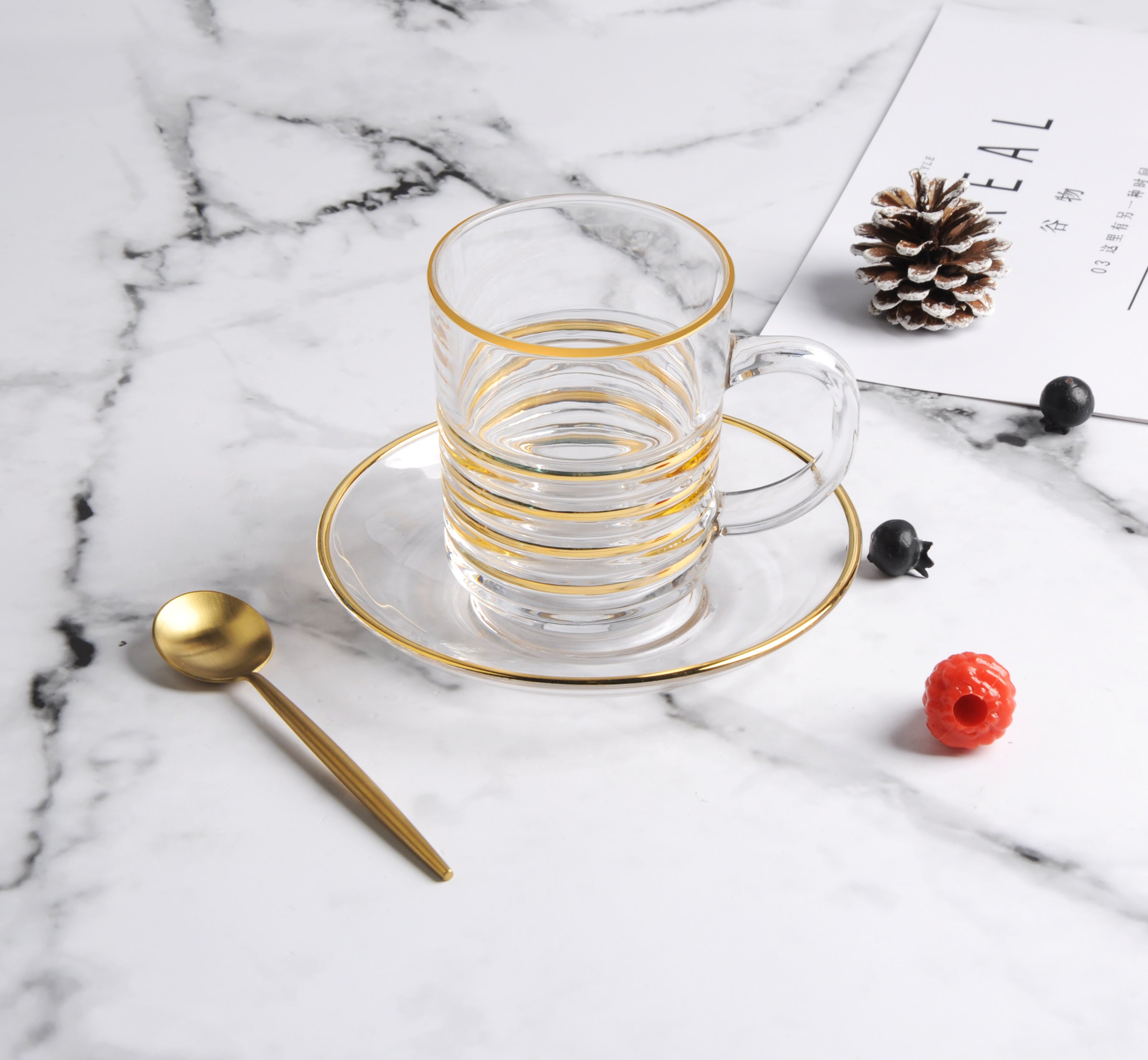 Gold Cup & Saucer Set /6