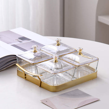 Dip or Candy Dish on Gold Tray