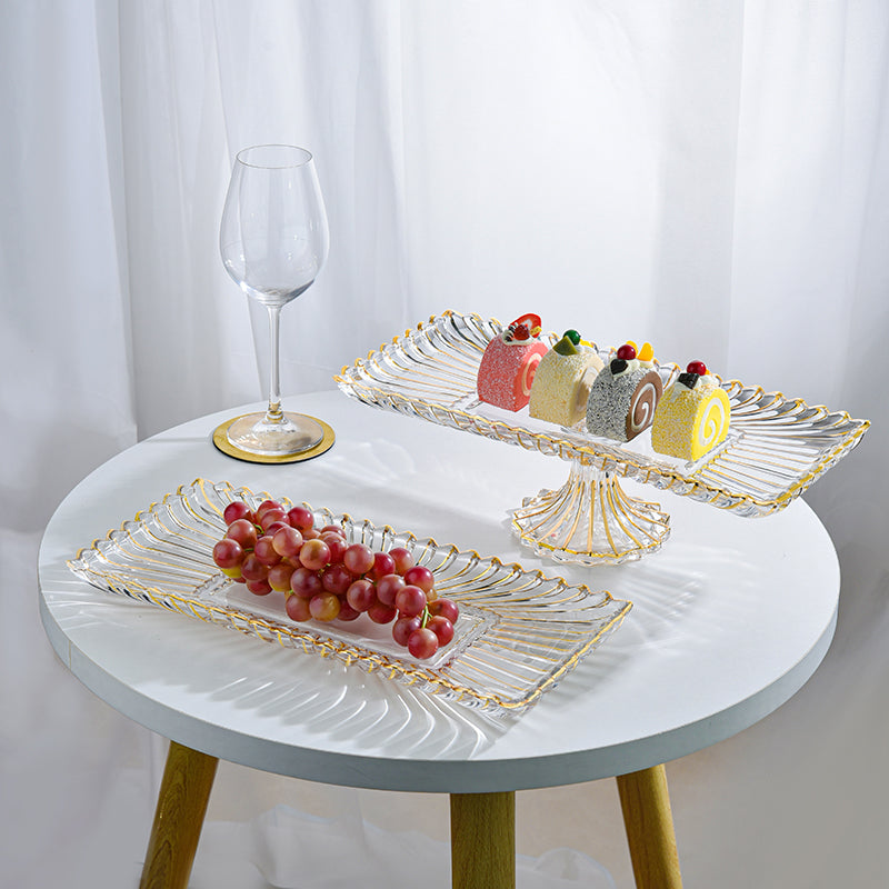 Gold Luxe Oblong Cake Stand
