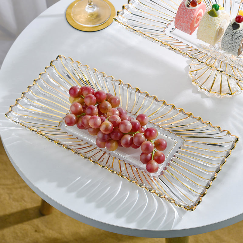 Gold Luxe Oblong Cake Tray