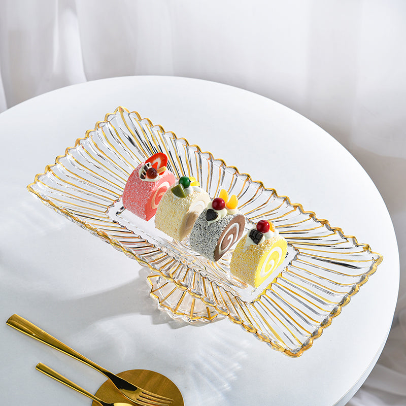 Gold Luxe Oblong Cake Stand