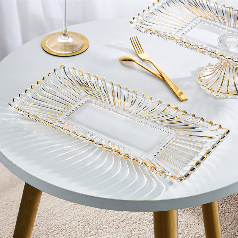 Gold Luxe Oblong Cake Tray