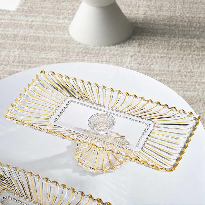 Gold Luxe Oblong Cake Stand