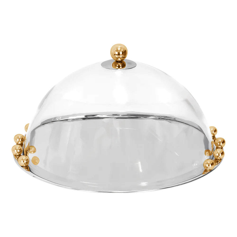 Mirror Gold Accent Cake Dome