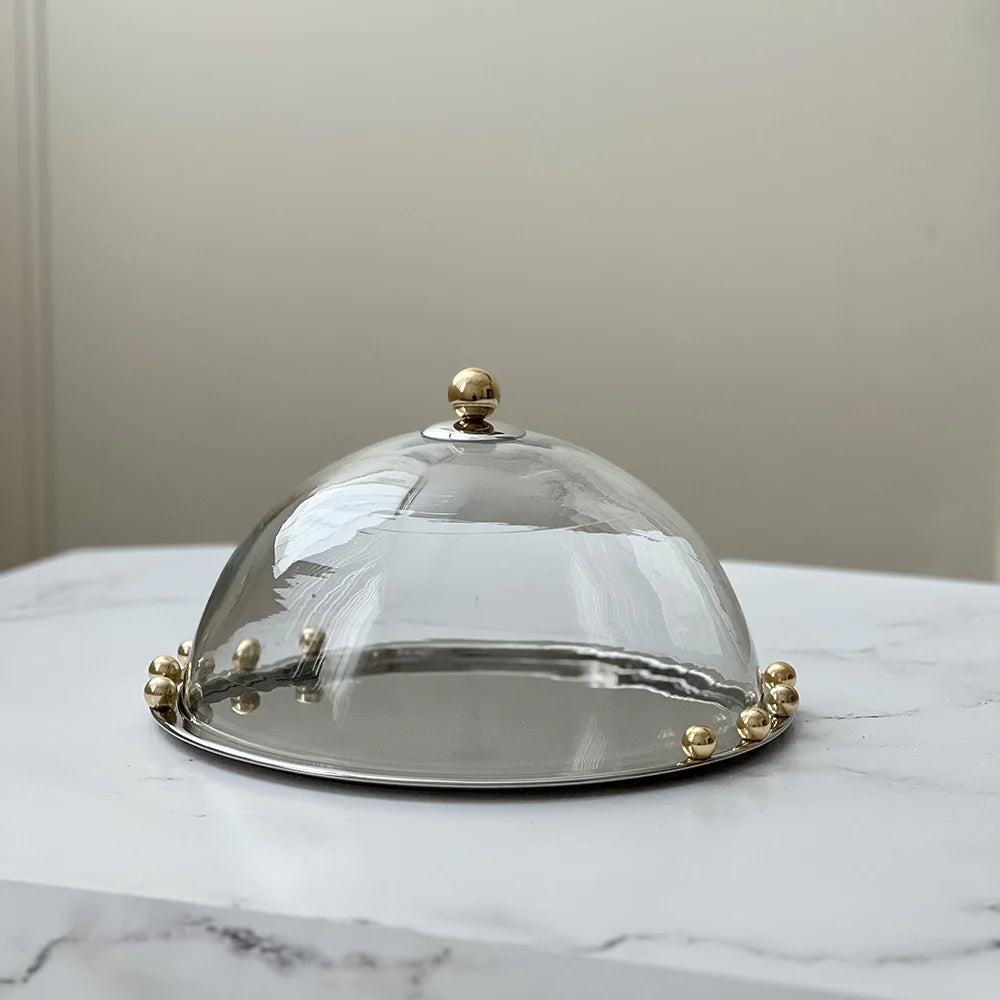 Mirror Gold Accent Cake Dome