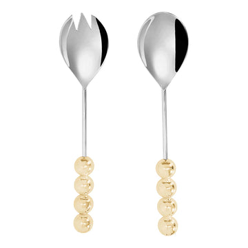 Gold Accent Mirror Salad Servers