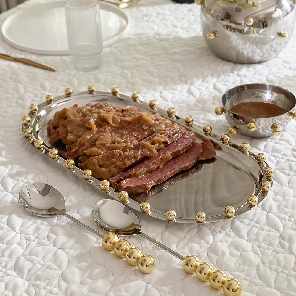 Gold Accent Mirror Tray