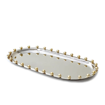 Gold Accent Mirror Tray