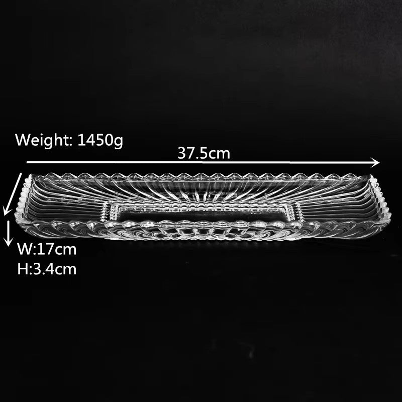 Clear Luxe Oblong Cake Tray