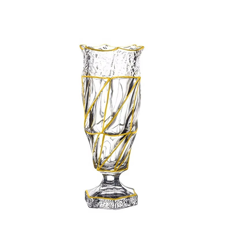 New Gold Verona Footed Vase