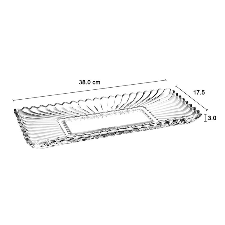 Clear Luxe Oblong Cake Tray