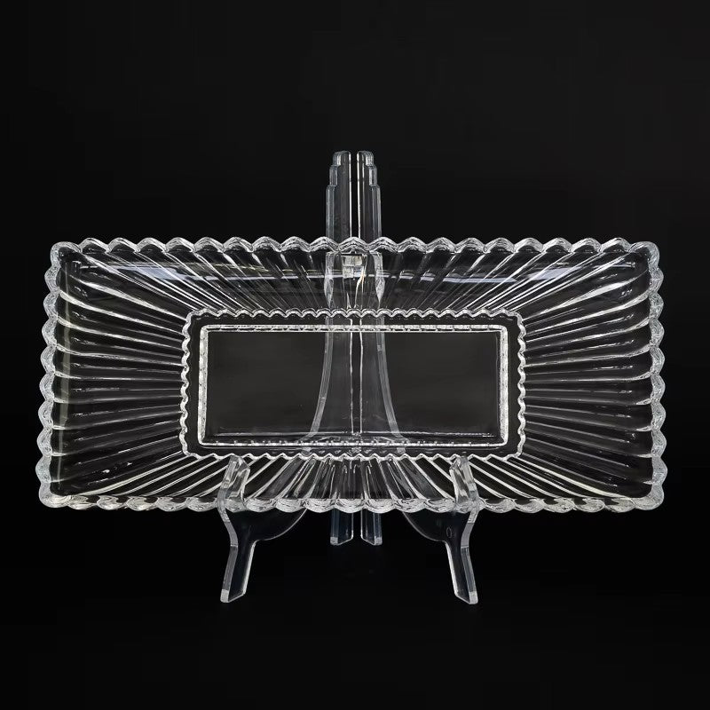 Clear Luxe Oblong Cake Tray