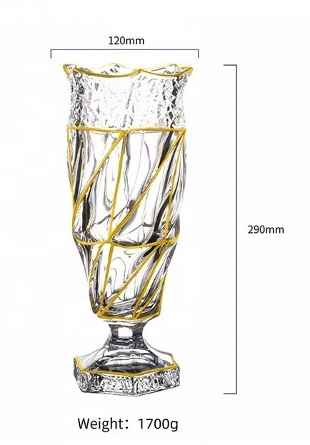 New Gold Verona Footed Vase