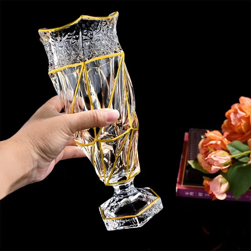 New Gold Verona Footed Vase