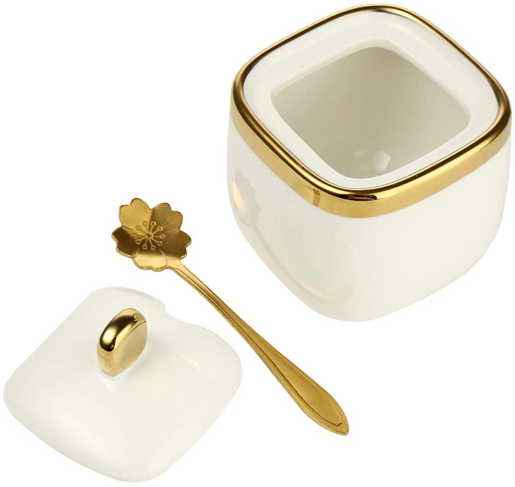 Gold & White Seasoning Pot