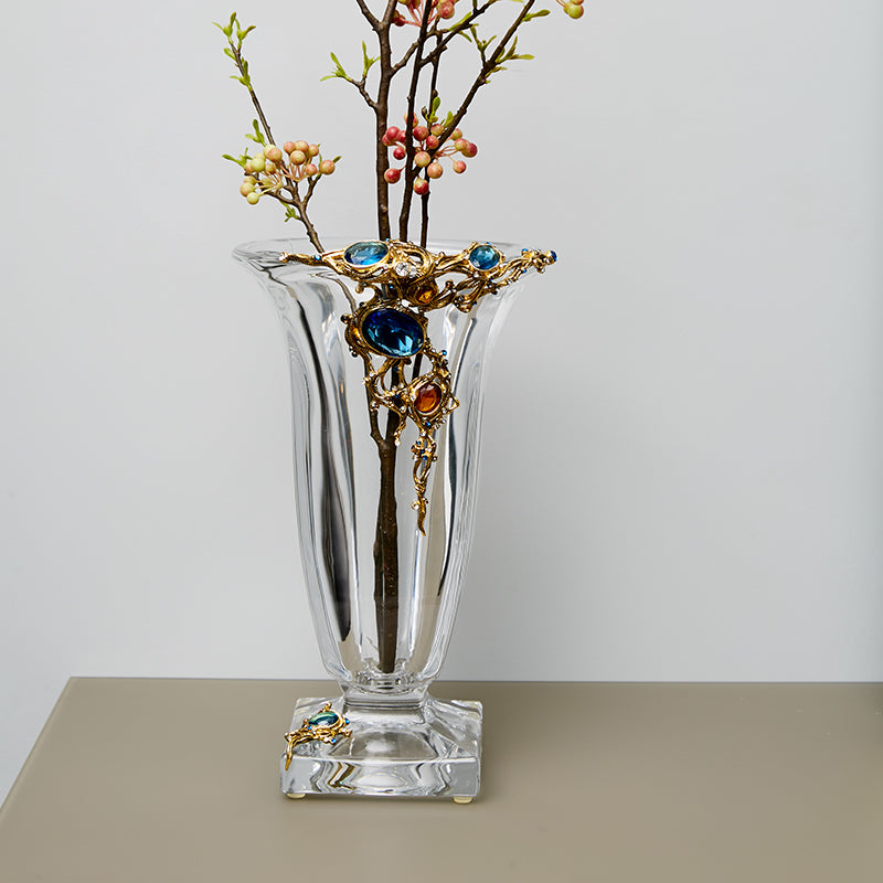 Equisite Crystal & Gem Stones Vase