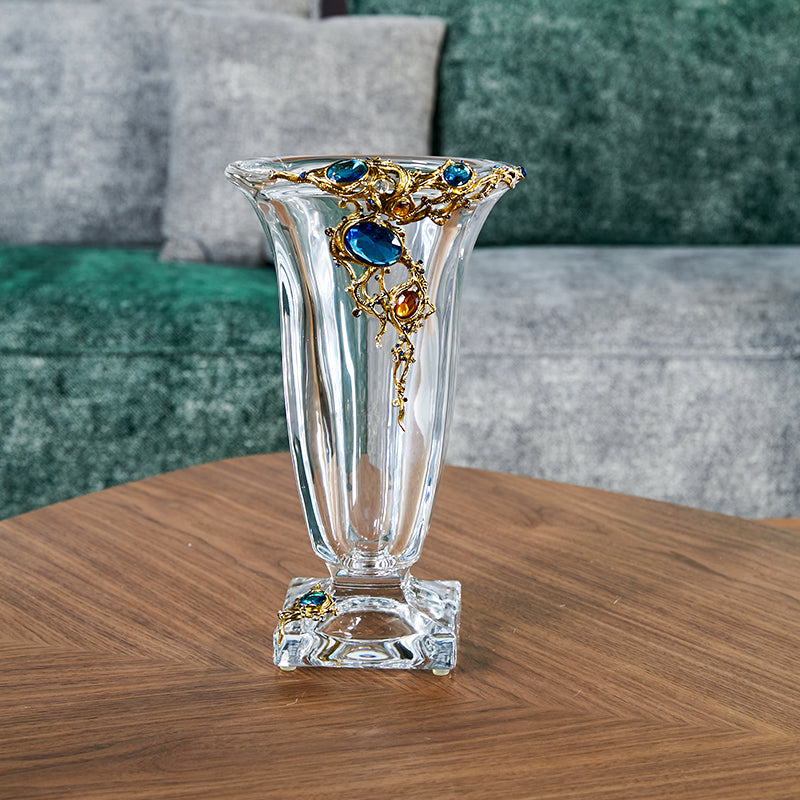 Equisite Crystal & Gem Stones Vase