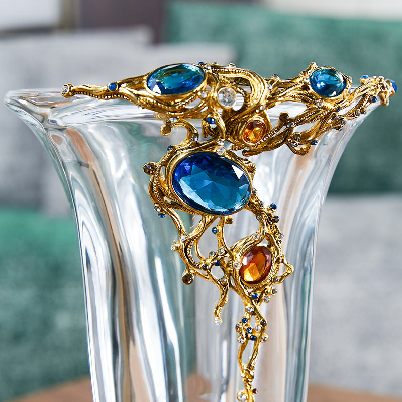 Equisite Crystal & Gem Stones Vase
