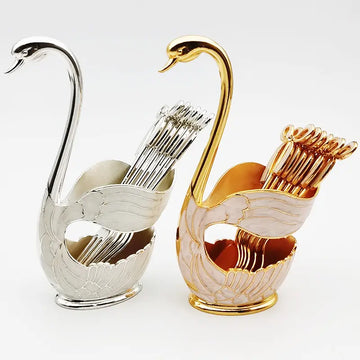 Swan Dessert Forks or Spoons /6