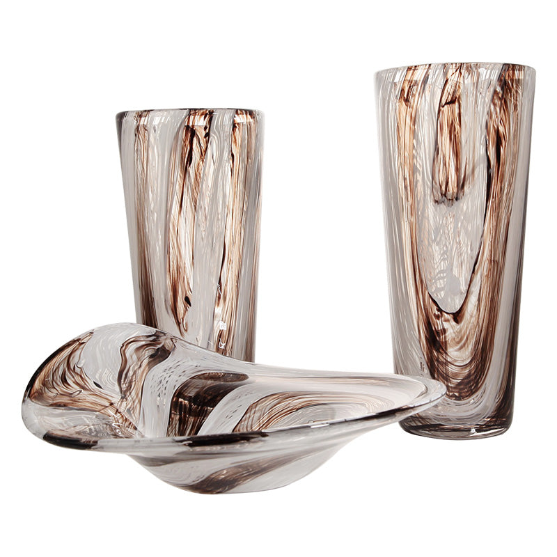 Tinted Marble Vase & Bowl